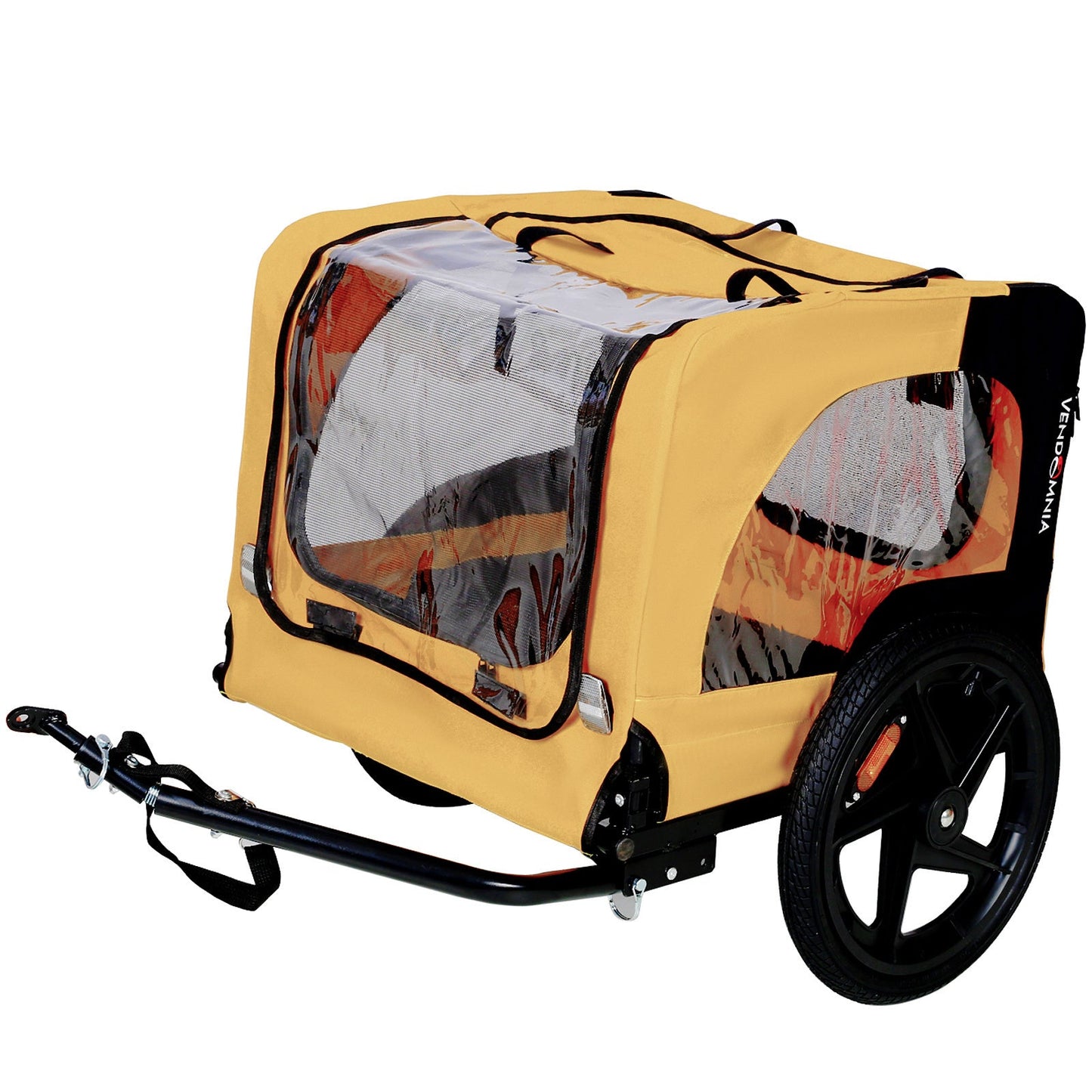 Yellow Outdoor Heavy-Duty Foldable Pet Stroller & Bicycle Trailer