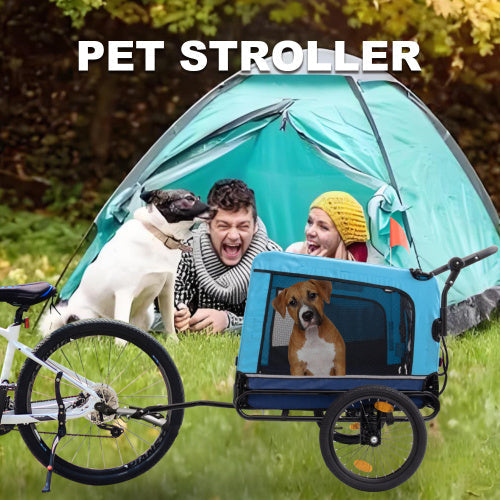 Outdoor Heavy Duty Foldable Utility Pet Stroller and Bicycle Trailer