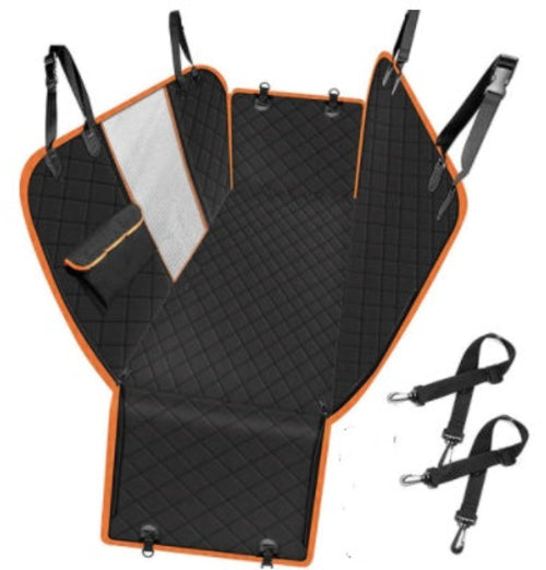 Dog Car Seat Cover with Mesh View Window & Hammock Design