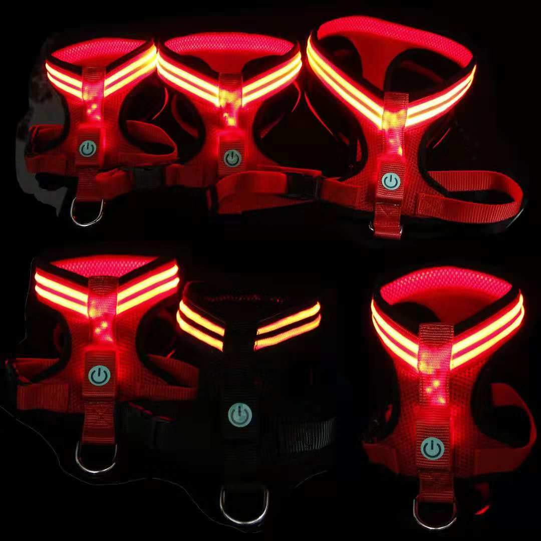 LED Dog Harness – Adjustable, Lightweight, and Rainproof