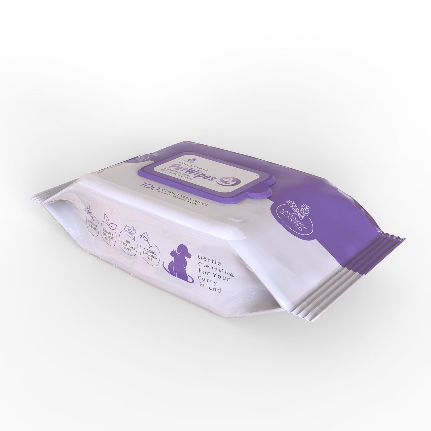 Furry Fresh™ Pet Wipes – Lavender Scented (100 Extra-Large Wipes)
