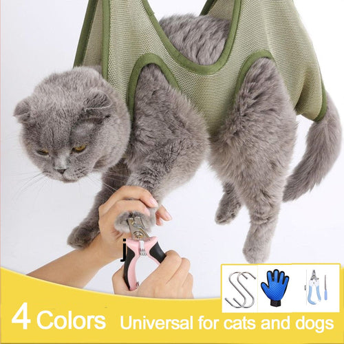 Cat & Dog Grooming Restraint Bag with Hammock – Stress-Free Grooming for Cats & Small Pets