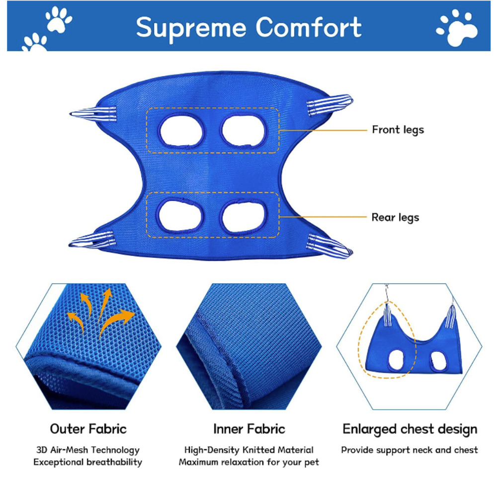 Cat & Dog Grooming Restraint Bag with Hammock – Stress-Free Grooming for Cats & Small Pets