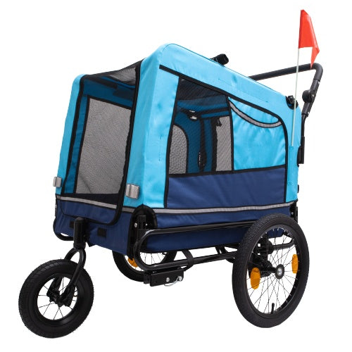 Outdoor Heavy Duty Foldable Utility Pet Stroller and Bicycle Trailer