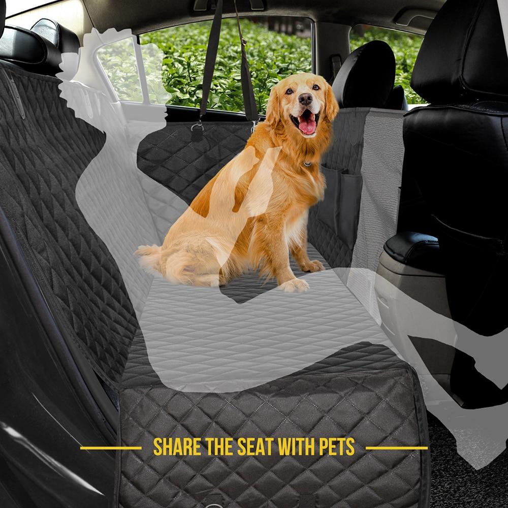 Waterproof Pet Car Seat Cover – Scratchproof Back Seat Protector with Belt & Door Straps